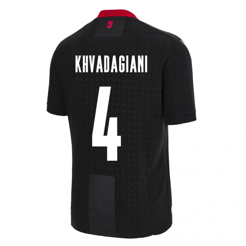 Kids Football Georgia Saba Khvadagiani #4 Black Away Jersey 24-26 T-Shirt Australia