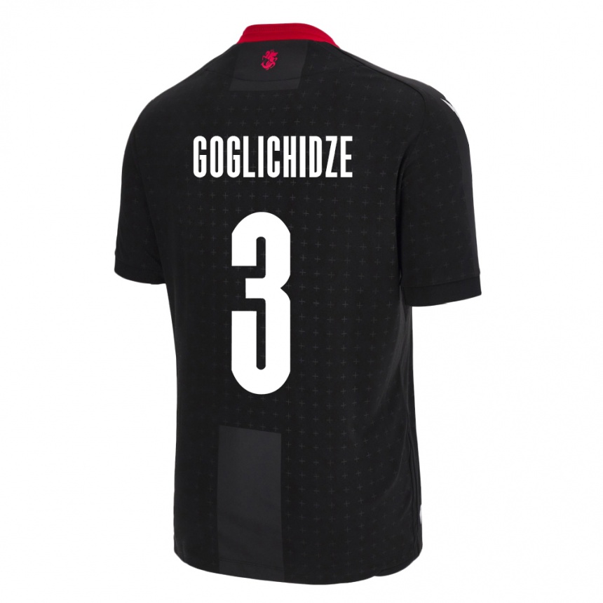 Kids Football Georgia Saba Goglichidze #3 Black Away Jersey 24-26 T-Shirt Australia