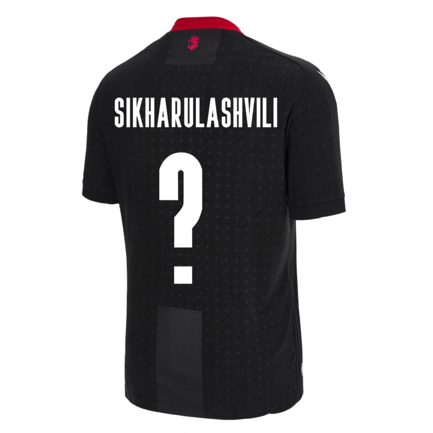 Kids Football Georgia Nika Sikharulashvili #0 Black Away Jersey 24-26 T-Shirt Australia