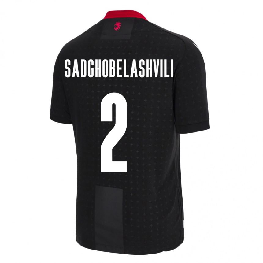 Kids Football Georgia Gela Sadghobelashvili #2 Black Away Jersey 24-26 T-Shirt Australia