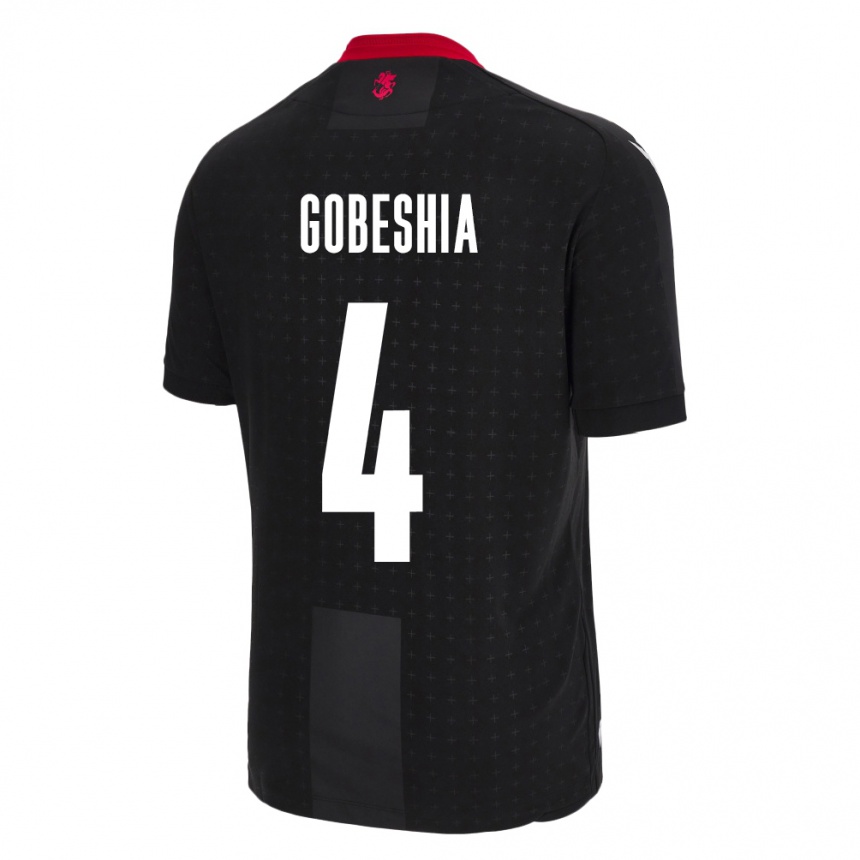 Kids Football Georgia Tengo Gobeshia #4 Black Away Jersey 24-26 T-Shirt Australia