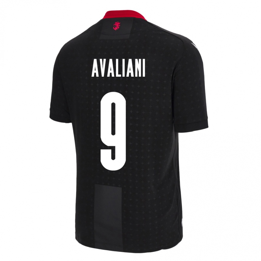 Kids Football Georgia Aleksandre Avaliani #9 Black Away Jersey 24-26 T-Shirt Australia