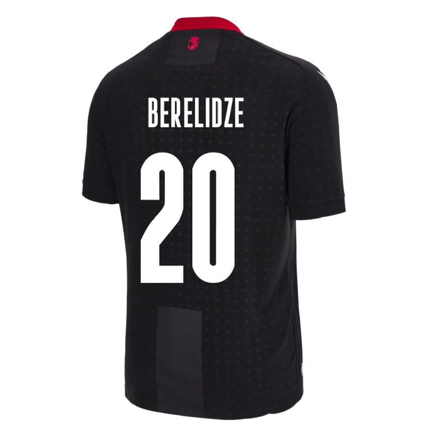 Kids Football Georgia Tsotne Berelidze #20 Black Away Jersey 24-26 T-Shirt Australia