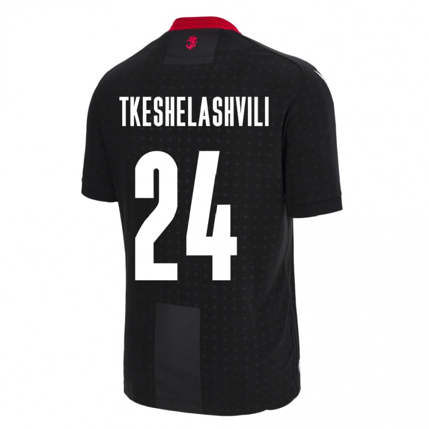 Kids Football Georgia Amiran Tkeshelashvili #24 Black Away Jersey 24-26 T-Shirt Australia