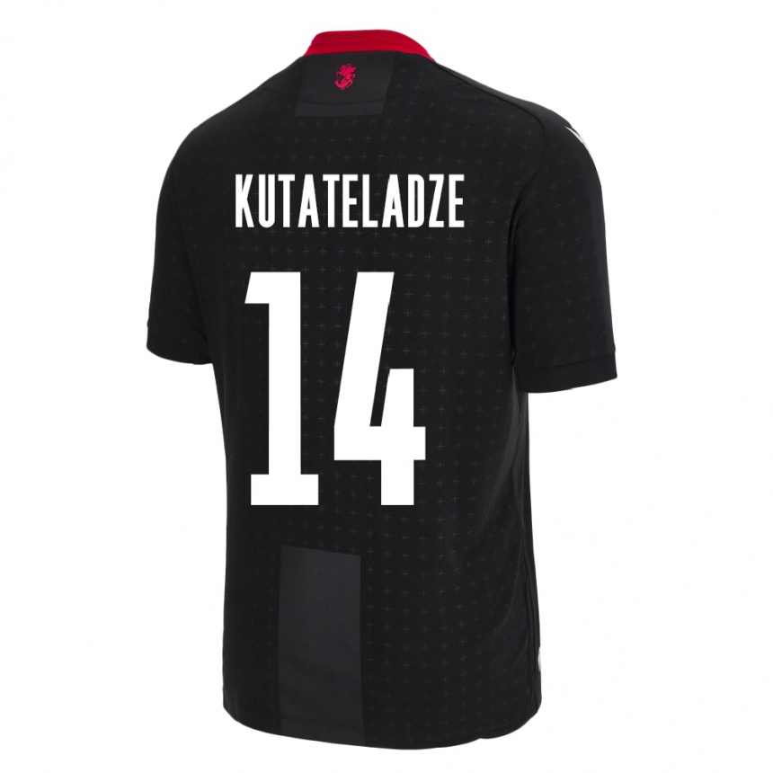 Kids Football Georgia Alexandre Kutateladze #14 Black Away Jersey 24-26 T-Shirt Australia