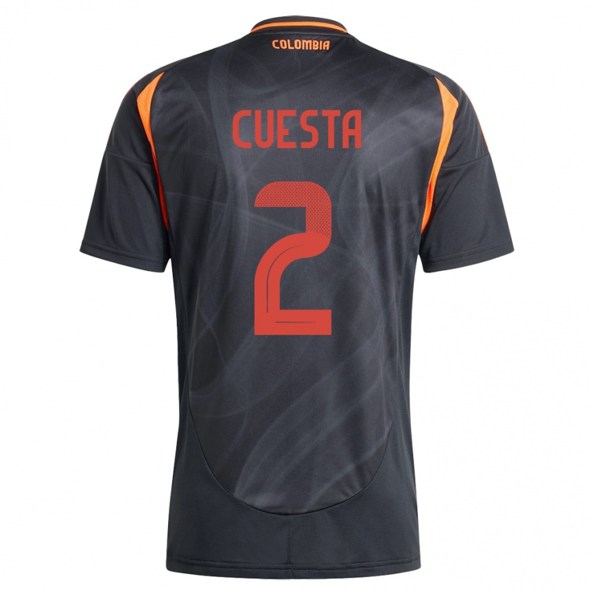 Kids Football Colombia Carlos Cuesta #2 Black Away Jersey 24-26 T-Shirt Australia