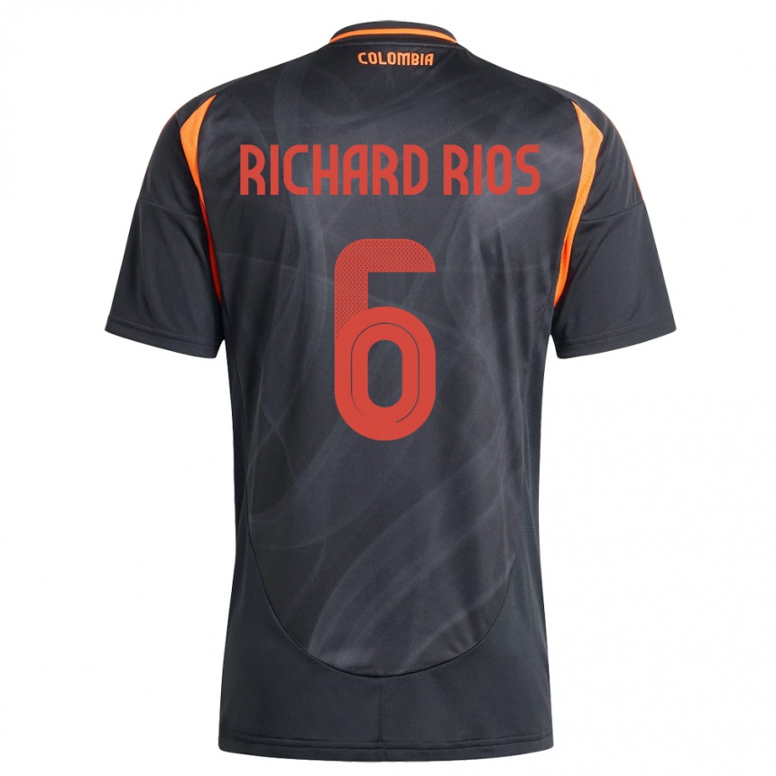 Kids Football Colombia Richard Ríos #6 Black Away Jersey 24-26 T-Shirt Australia