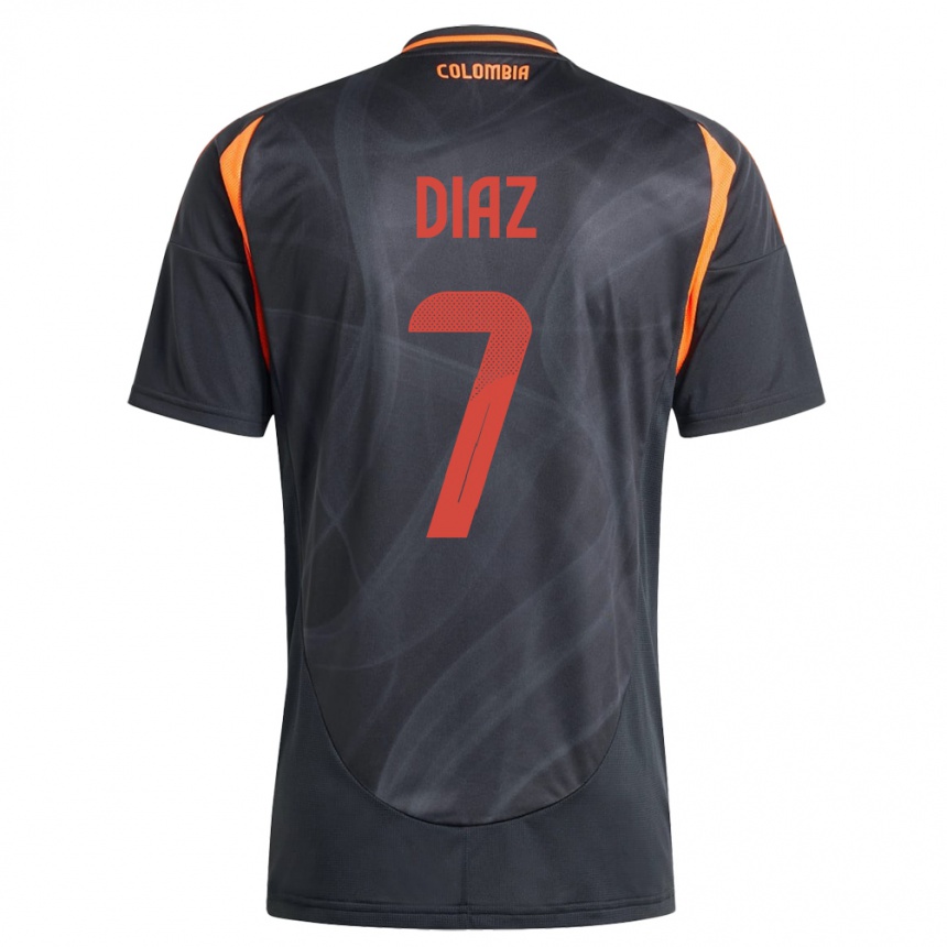 Kids Football Colombia Luis Díaz #7 Black Away Jersey 24-26 T-Shirt Australia