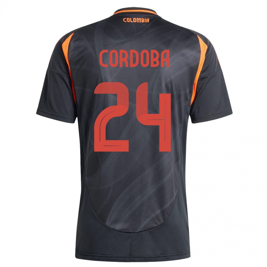 Kids Football Colombia Jhon Córdoba #24 Black Away Jersey 24-26 T-Shirt Australia