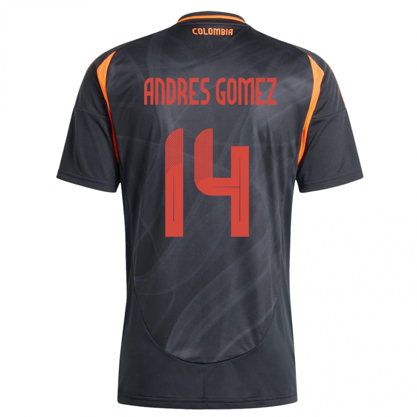 Kids Football Colombia Carlos Andrés Gómez #14 Black Away Jersey 24-26 T-Shirt Australia