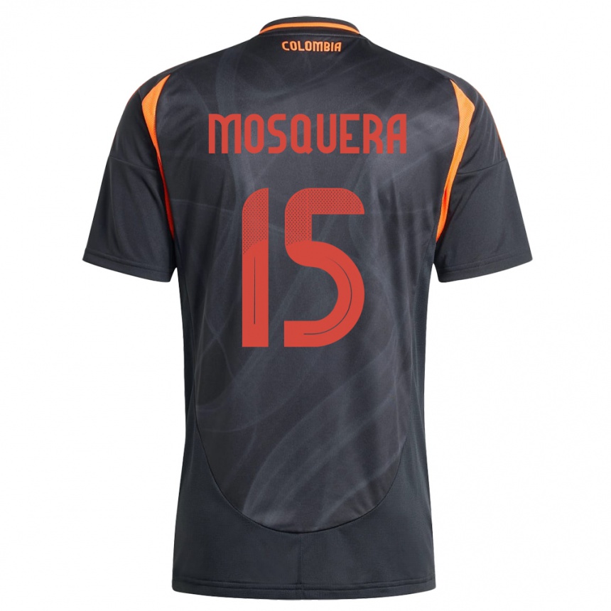 Kids Football Colombia Yerson Mosquera #15 Black Away Jersey 24-26 T-Shirt Australia