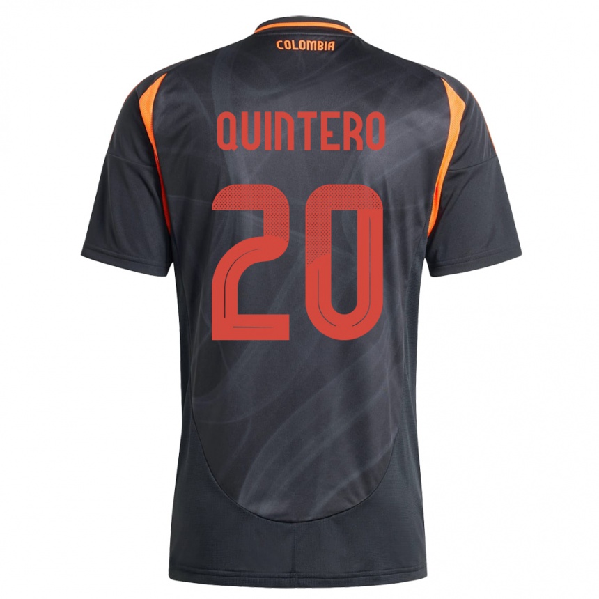 Kids Football Colombia Juan Fernando Quintero #20 Black Away Jersey 24-26 T-Shirt Australia