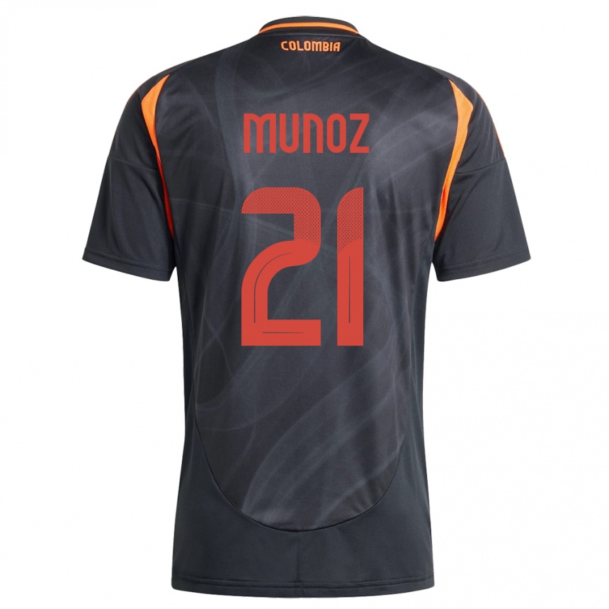 Kids Football Colombia Daniel Muñoz #21 Black Away Jersey 24-26 T-Shirt Australia