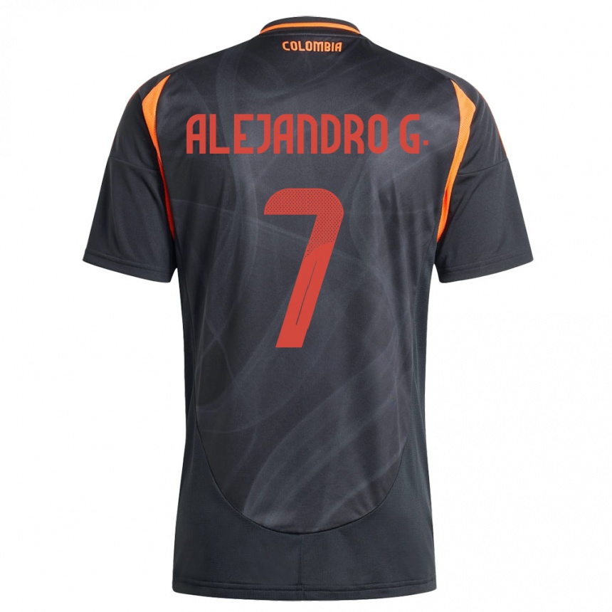 Kids Football Colombia Alejandro García #7 Black Away Jersey 24-26 T-Shirt Australia