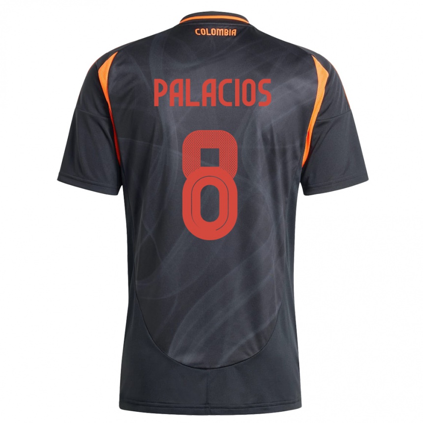 Kids Football Colombia Brahian Palacios #8 Black Away Jersey 24-26 T-Shirt Australia