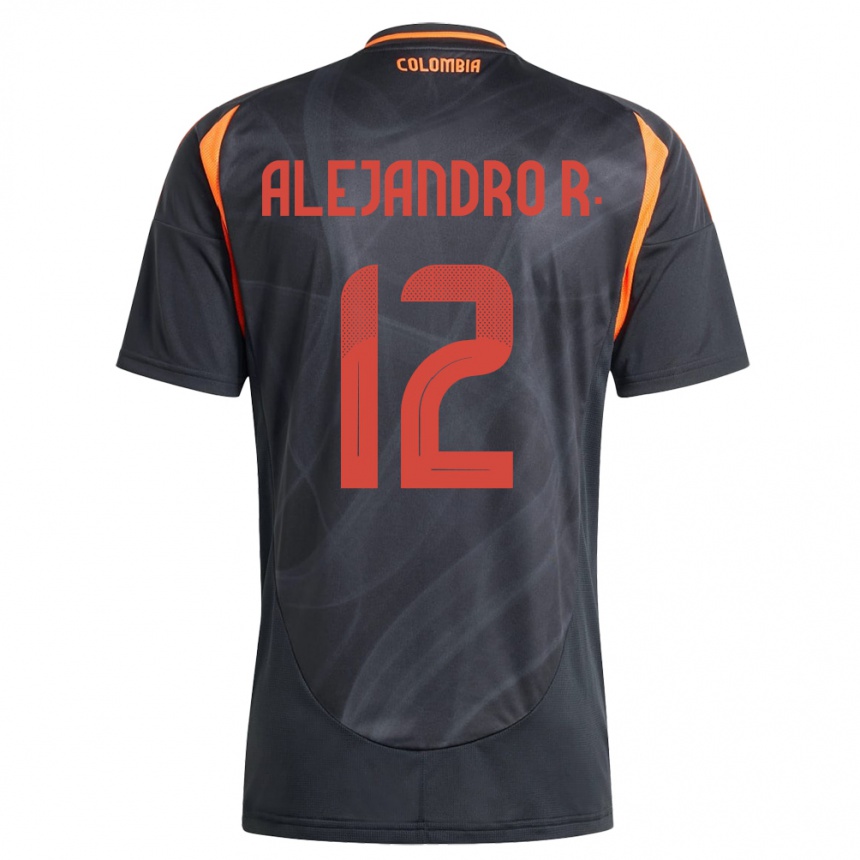 Kids Football Colombia Alejandro Rodríguez #12 Black Away Jersey 24-26 T-Shirt Australia