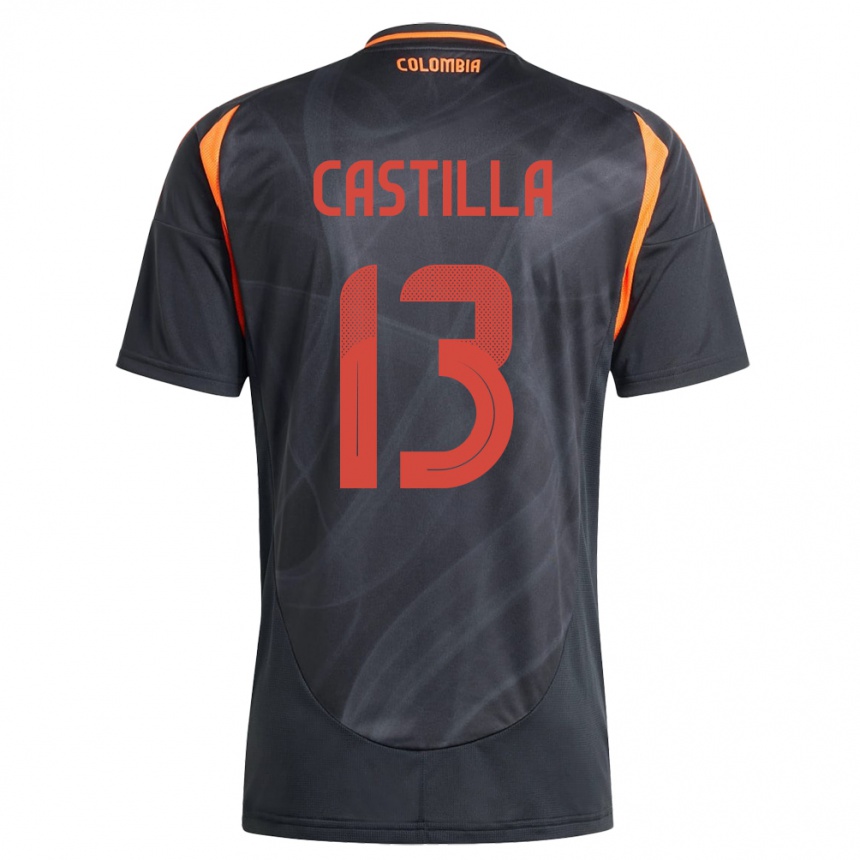 Kids Football Colombia Juan Castilla #13 Black Away Jersey 24-26 T-Shirt Australia