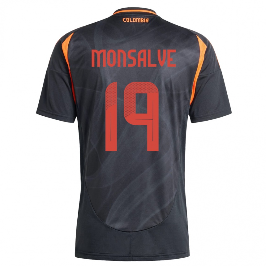 Kids Football Colombia Miguel Monsalve #19 Black Away Jersey 24-26 T-Shirt Australia