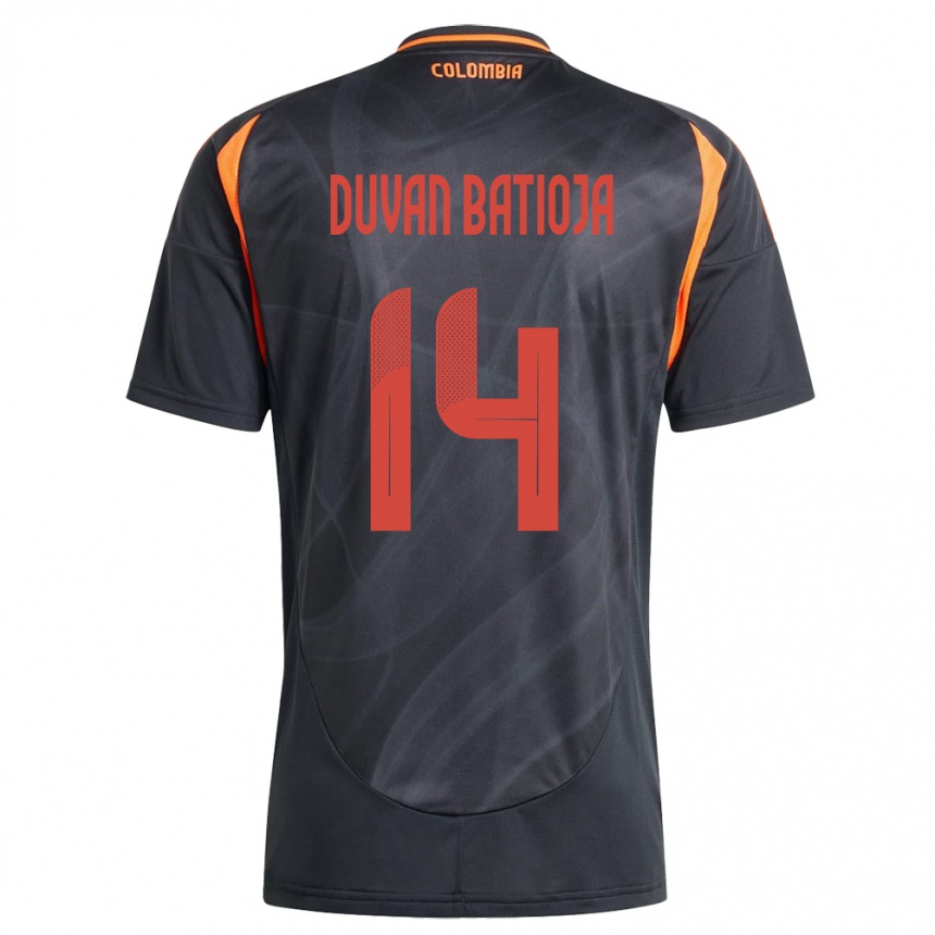 Kids Football Colombia Andy Duván Batioja #14 Black Away Jersey 24-26 T-Shirt Australia