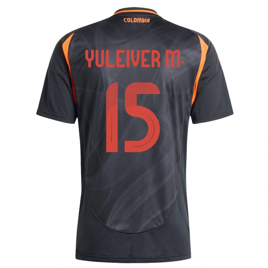 Kids Football Colombia Yuleiver Mosquera #15 Black Away Jersey 24-26 T-Shirt Australia