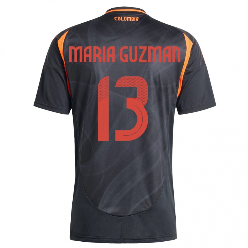 Kids Football Colombia Ana María Guzmán #13 Black Away Jersey 24-26 T-Shirt Australia