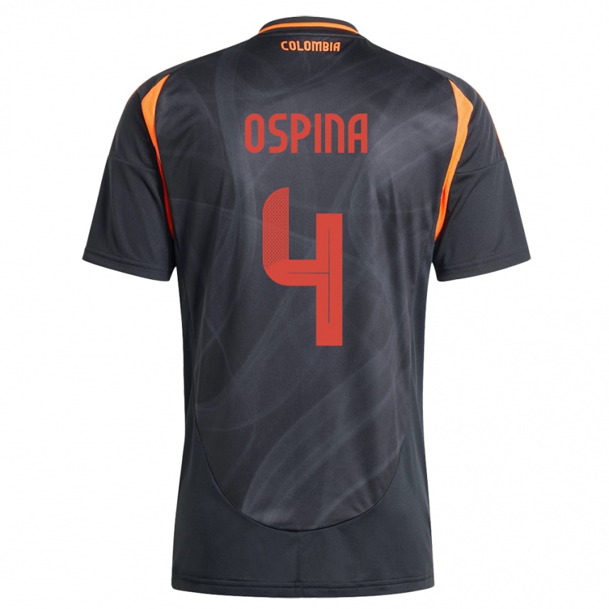 Kids Football Colombia Diana Ospina #4 Black Away Jersey 24-26 T-Shirt Australia