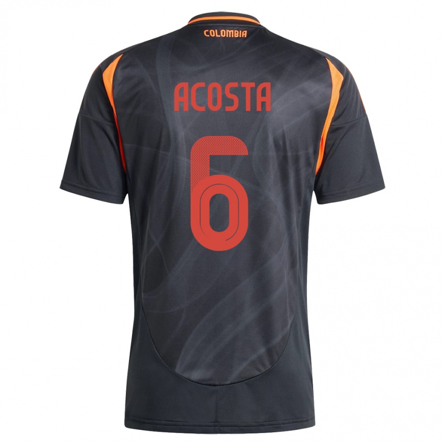 Kids Football Colombia Viviana Acosta #6 Black Away Jersey 24-26 T-Shirt Australia