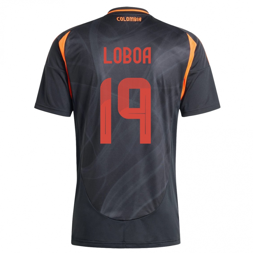 Kids Football Colombia Valerin Loboa #19 Black Away Jersey 24-26 T-Shirt Australia