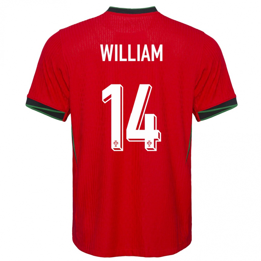 Men Football Portugal William Carvalho #14 Red Home Jersey 24-26 T-Shirt Australia