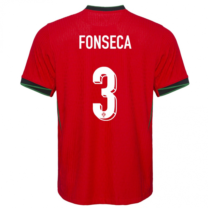 Men Football Portugal Joao Fonseca #3 Red Home Jersey 24-26 T-Shirt Australia