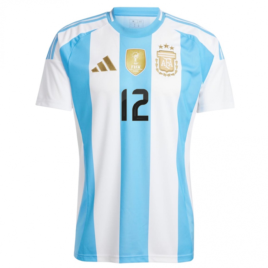 Men Football Argentina Franco Herrera #12 White Blue Home Jersey 24-26 T-Shirt Australia