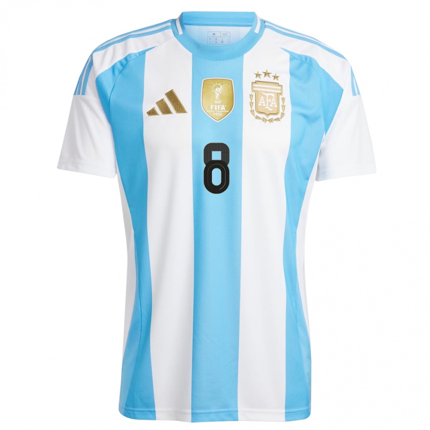 Men Football Argentina Marcos Acuna #8 White Blue Home Jersey 24-26 T-Shirt Australia