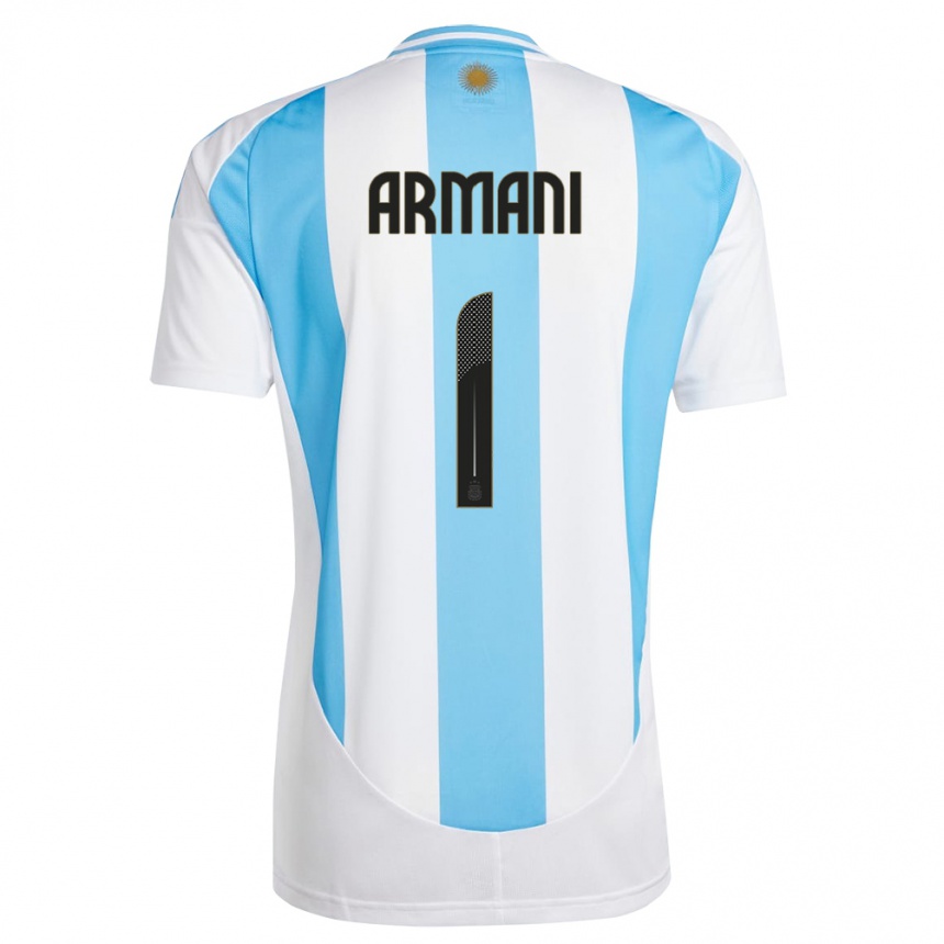 Men Football Argentina Franco Armani #1 White Blue Home Jersey 24-26 T-Shirt Australia