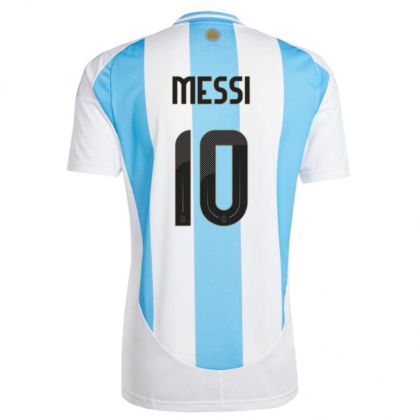 Men Football Argentina Lionel Messi #10 White Blue Home Jersey 24-26 T-Shirt Australia