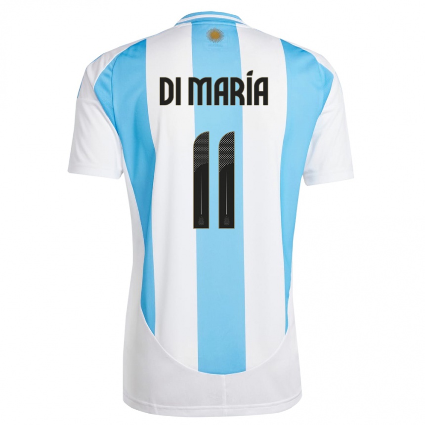 Men Football Argentina Angel Di Maria #11 White Blue Home Jersey 24-26 T-Shirt Australia