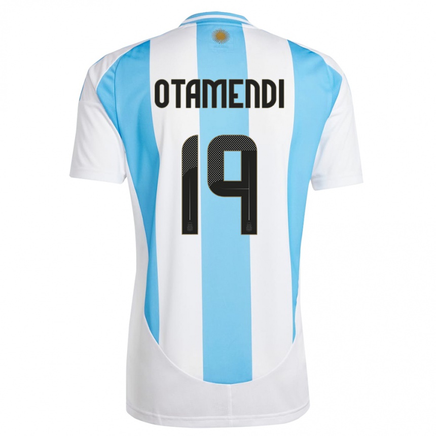 Men Football Argentina Nicolas Otamendi #19 White Blue Home Jersey 24-26 T-Shirt Australia