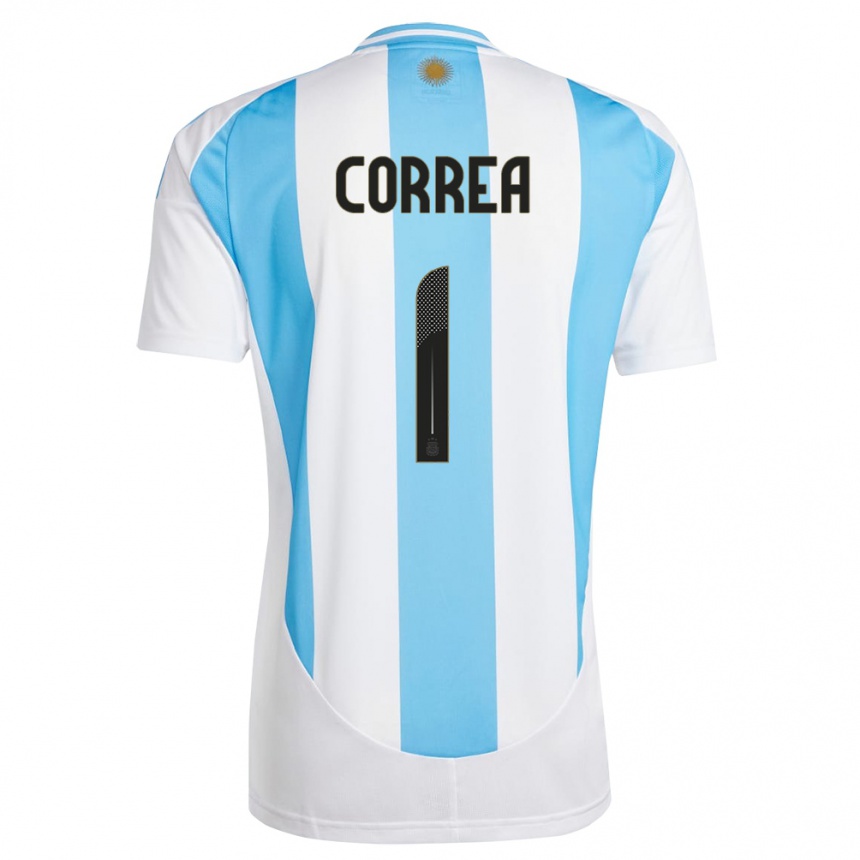 Men Football Argentina Vanina Correa #1 White Blue Home Jersey 24-26 T-Shirt Australia