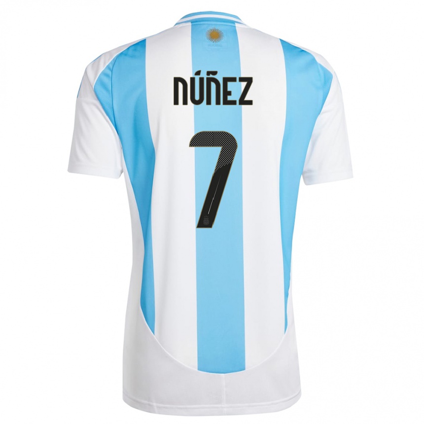 Men Football Argentina Romina Nunez #7 White Blue Home Jersey 24-26 T-Shirt Australia