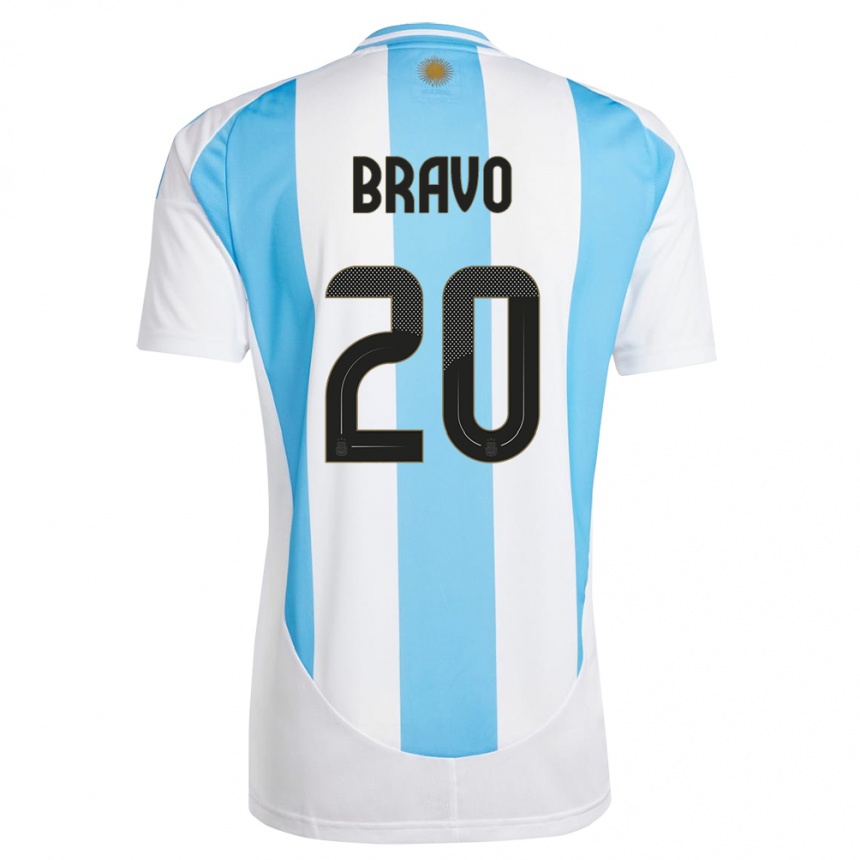 Men Football Argentina Ruth Bravo #20 White Blue Home Jersey 24-26 T-Shirt Australia