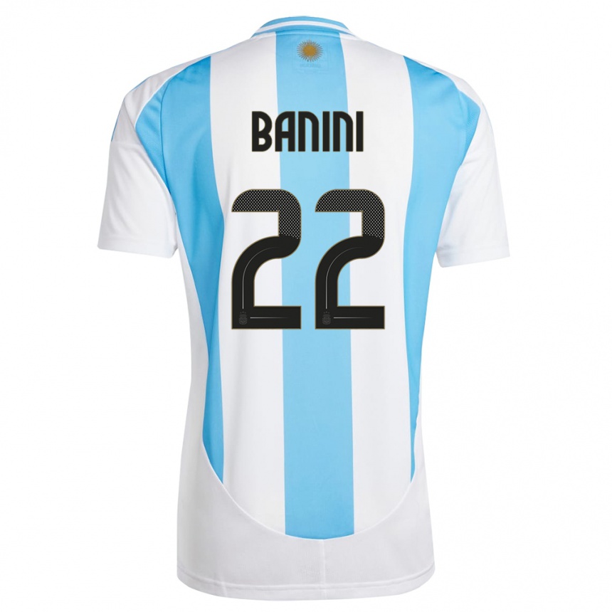 Men Football Argentina Estefania Banini #22 White Blue Home Jersey 24-26 T-Shirt Australia