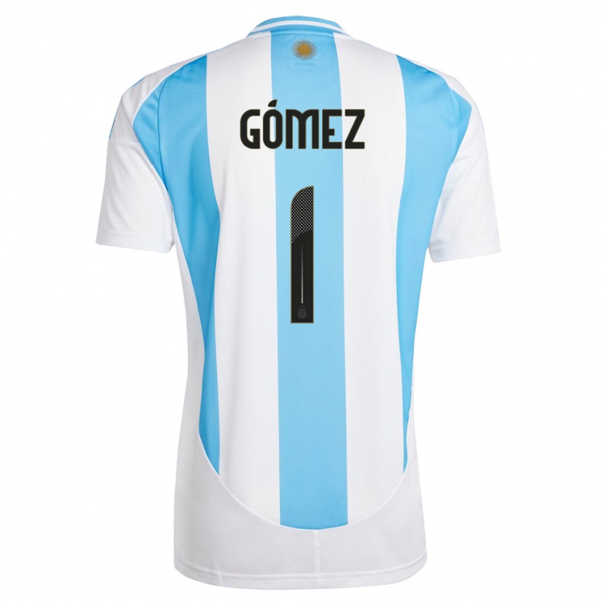 Men Football Argentina Francisco Gomez #1 White Blue Home Jersey 24-26 T-Shirt Australia