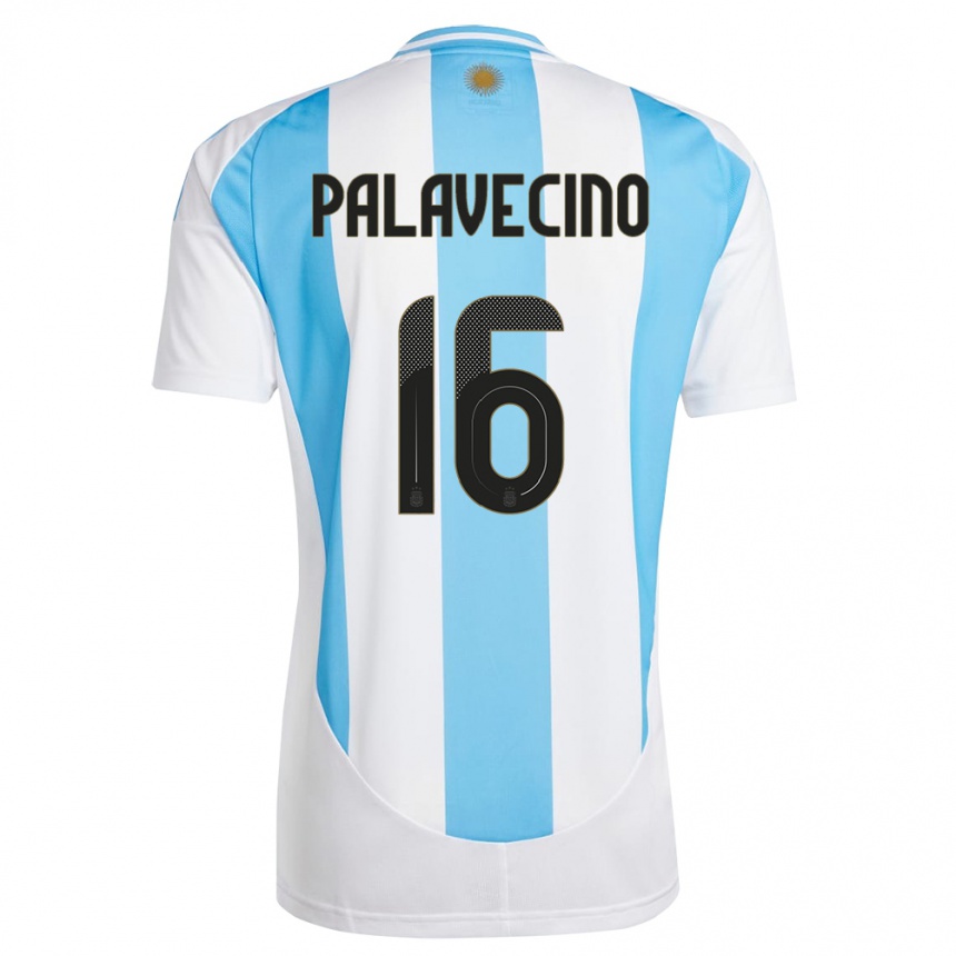 Men Football Argentina Nicolas Palavecino #16 White Blue Home Jersey 24-26 T-Shirt Australia