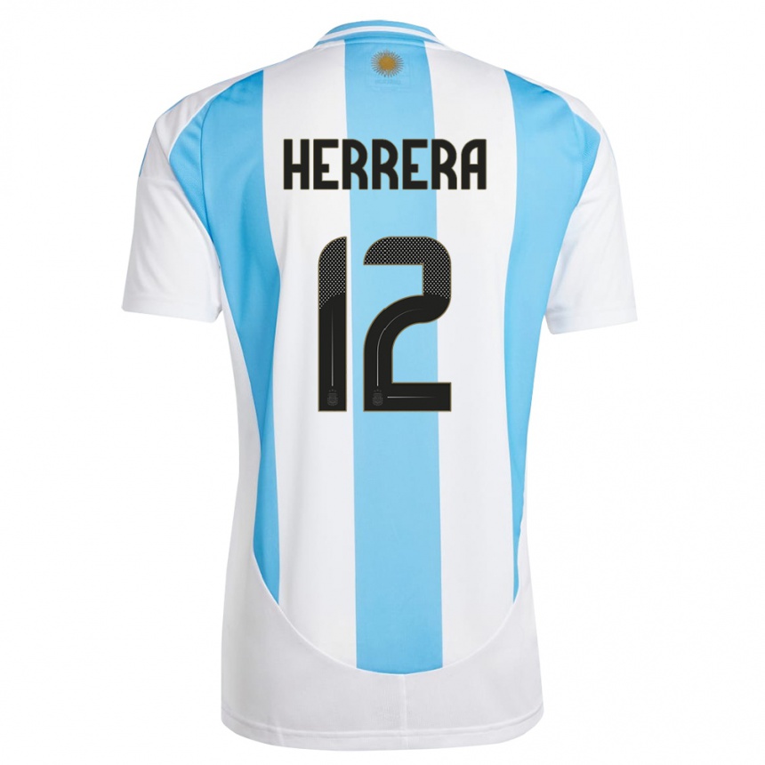 Men Football Argentina Franco Herrera #12 White Blue Home Jersey 24-26 T-Shirt Australia