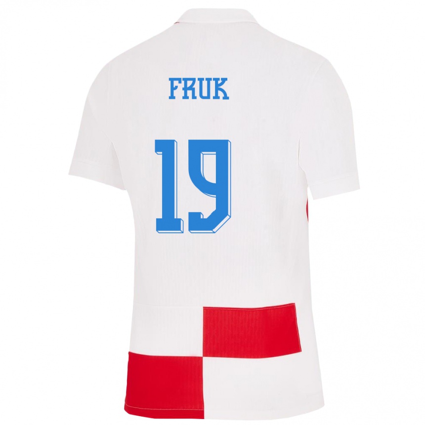 Men Football Croatia Toni Fruk #19 White Red Home Jersey 24-26 T-Shirt Australia