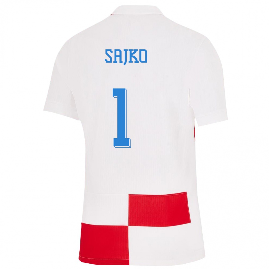 Men Football Croatia Tin Sajko #1 White Red Home Jersey 24-26 T-Shirt Australia