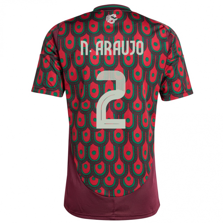 Men Football Mexico Nestor Araujo #2 Maroon Home Jersey 24-26 T-Shirt Australia