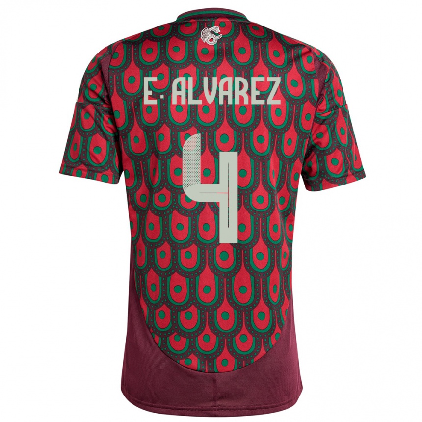 Men Football Mexico Edson Alvarez #4 Maroon Home Jersey 24-26 T-Shirt Australia