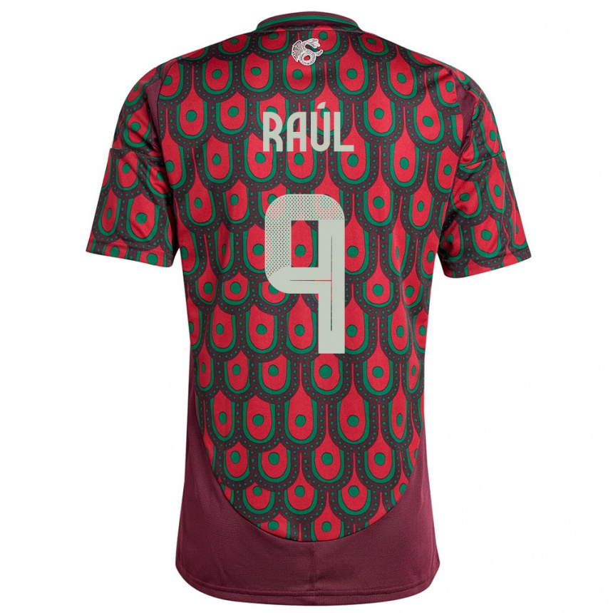 Men Football Mexico Raul Jimenez #9 Maroon Home Jersey 24-26 T-Shirt Australia