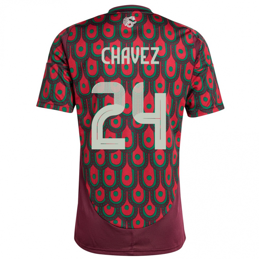 Men Football Mexico Luis Chavez #24 Maroon Home Jersey 24-26 T-Shirt Australia