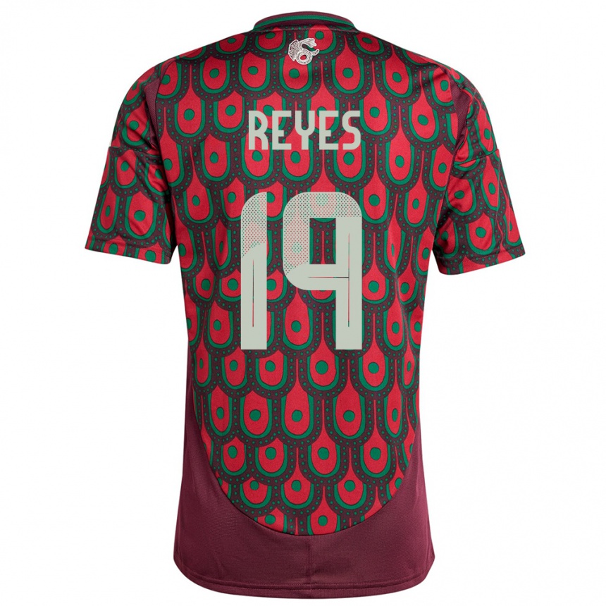 Men Football Mexico Israel Reyes #19 Maroon Home Jersey 24-26 T-Shirt Australia